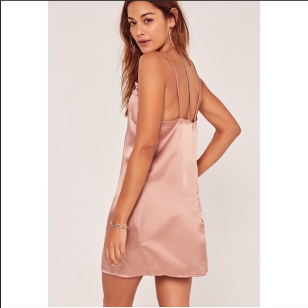 Rose Gold Silk Dress - Picture 2 of 4